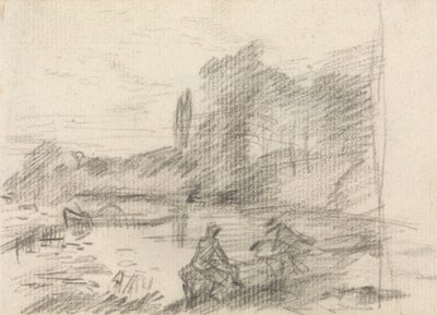 Nehir Kenarında İki Figür by John Constable