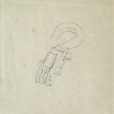 Blok ve Kanca, c.1835-38 (kağıt üzerine kalem) by John Cooke Bourne