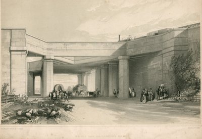 Uxbridge Road, Londra üzerinde köprü by John Cooke Bourne