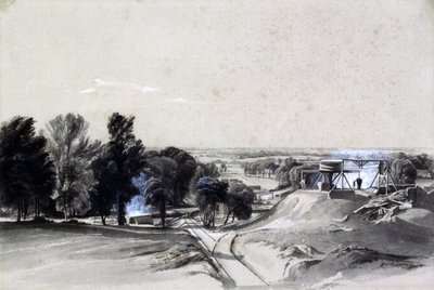 Yukarıdan, Kilsby Tüneli, Northamptonshire, 20 Temmuz 1837 (kalem ve mürekkep ve kağıt üzerinde yıkama) by John Cooke Bourne