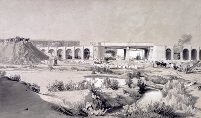 Hampstead Road Bridge, 5 Ekim 1836 (kalem ve mürekkep ve kağıt üzerinde yıkama) by John Cooke Bourne