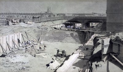 Hampstead Road Bridge, Camden tarafından, 16 Ağustos 1836 (kalem ve mürekkep ve kağıt üzerinde yıkama) by John Cooke Bourne