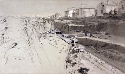 Park Village, 26 Ağustos 1836 (kalem, mürekkep ve kağıt üzerinde yıkama) by John Cooke Bourne