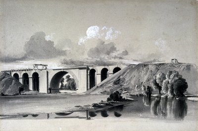 Sherbourne Viyadüğü, Coventry yakınında, 27 Temmuz 1837 (kalem ve mürekkep ve kağıt üzerinde yıkama) by John Cooke Bourne