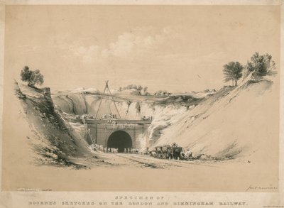 Londra ve Birmingham Demiryolunda Bourne'un Eskizlerinden Örnek by John Cooke Bourne