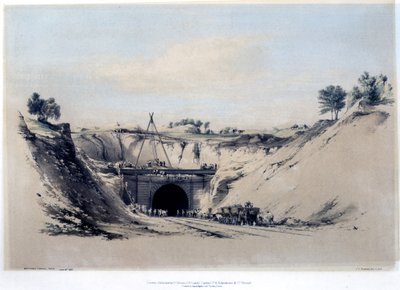 Watford Tüneli, Hertfordshire, 6 Haziran 1837 (renkli) by John Cooke Bourne