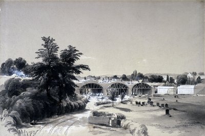 Weedon, Northamptonshire, 6 Temmuz 1837 (kalem ve mürekkep ve kağıt üzerinde yıkama) by John Cooke Bourne