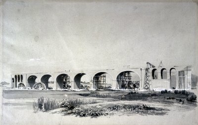 Wolverton Viyadüğü, 30 Haziran 1837 (kalem ve mürekkep ve kağıt üzerinde yıkama) by John Cooke Bourne