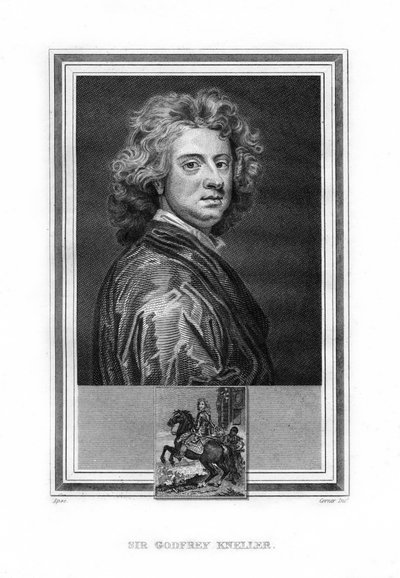 Sir Godfrey Kneller, Almanya doğumlu İngiliz Barok dönemi ressamı, 1825. by John Corner