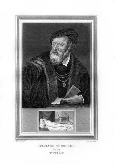 Tiziano Vecelli Titian, İtalyan Yüksek Rönesans ressamı, 1825. by John Corner