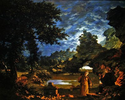 Mehtaplı Kayalık Bir Manzarada Fenerli Rahipler by John Cranch
