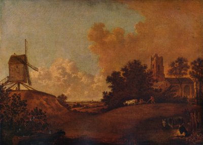 Eski Orford Kilisesi ve Değirmen, Suffolk, c1782 by John Crome