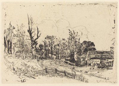 Sağda Çiftlik Evi Olan Yol by John Crome