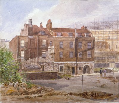 Almonry ofisinin doğu cephesi, Middle Scotland Yard, Westminster, Londra, 1884. by John Crowther