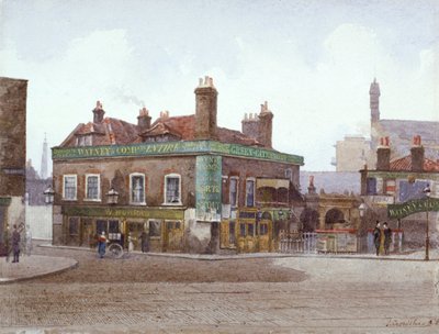 City Road ve Bath Street kavşağında Green Gate Tavern, Londra, c1880 by John Crowther