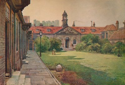 Lady DAcres Almshouses, bahçe önü, c1880 1926 by John Crowther