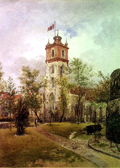 Güney batı görünümü St. Giles, Cripplegate by John Crowther