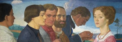Daha Sonra Bazı İlkeller ve Madame Tisceron, 1912 (tuval üzerine tempera) by John Currie