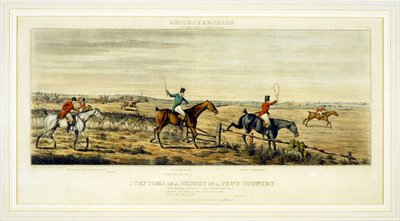 Bir Scurry Belirtileri, Leicestershires, Henry Alken (1785-1851) 1825 (renkli gravür) tarafından oyulmuş by John Dean (after) Paul