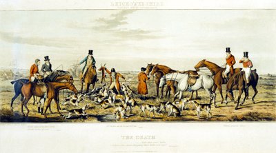 Ölüm, Leicestershires, Henry Alken (1785-1851) 1825 (renkli gravür) tarafından oyulmuş by John Dean (after) Paul