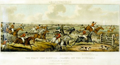 Henry Alken (1785-1851) 1825 (renkli gravür) tarafından kazınmış İlk On Dakika, Leicestershires by John Dean (after) Paul