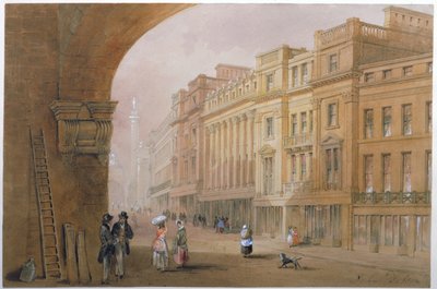 Gray Street, Newcastle upon Tyne manzarası (kağıt üzerinde bc, mürekkep ve wc) by John Dobson