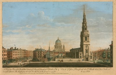 Güzel kuleli St Brides bölge kilisesinin kuzey batı cephesinin perspektif bir görünümü by John Donowell