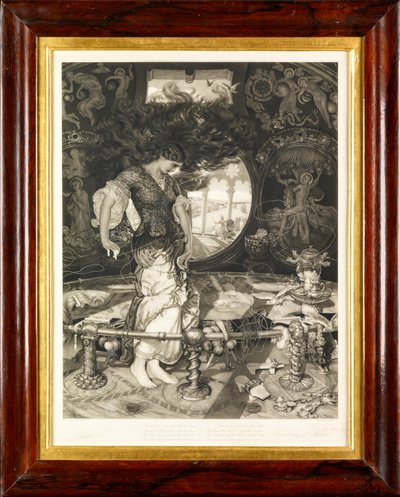 Shalott Hanımı (mezzotint) by John Douglas Miller