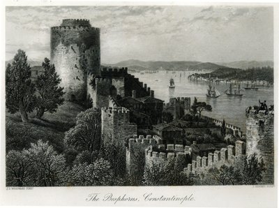 Boğaziçi, Konstantinopolis, J. Godfrey tarafından oyulmuş by John Douglas Woodward
