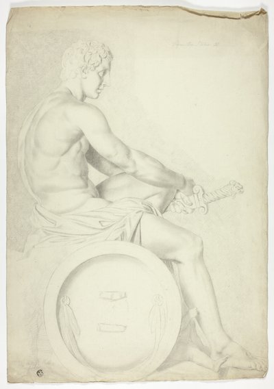 Kılıçlı Oturan Figür Antik Heykelinden Sonra by John Downman