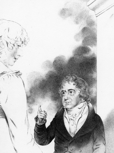 Kont Jozef Boruwlaski ile ressamın kızı Isabella Chloe Downman, William Thomas Fry tarafından oyulmuş, 1821 by John Downman