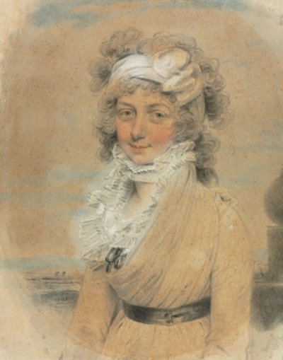 Başında Beyaz Fiyonklu Genç Hanım, 1795. by John Downman