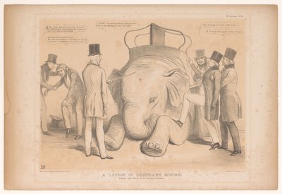 Spotprent üzerinde de aanstelling van Henry Hardinge als gouverneur van Hindistan Fil sürmede bir ders! Zoolojik Bahçelerde Doğa