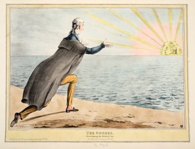 Gheber: Yükselen Güneşe Tapmak, 1830 (el boyaması gravür) by John Doyle