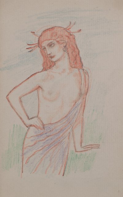 İsimsiz [Kadın figürü] (kalem) by John Duncan