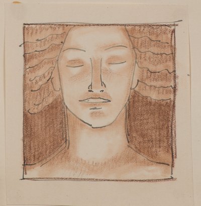 Adsız [Erkek yüz] (kalem) by John Duncan