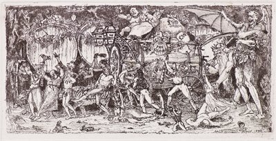 Dört kaplan tarafından çizilmiş şarap fıçısı by John Duncan