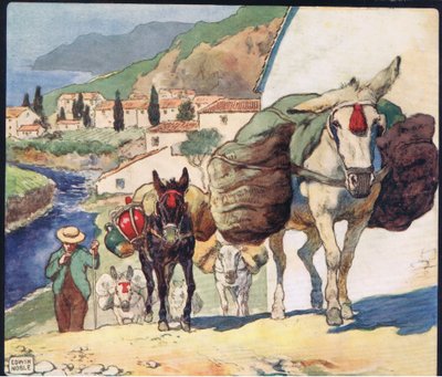 İspanyol geçişinde katır, 1919