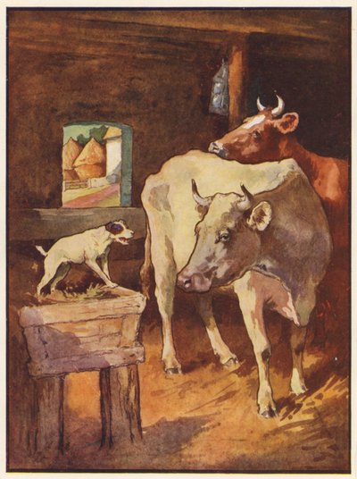 Yemlikteki Köpek (renkli taş) by John Edwin Noble