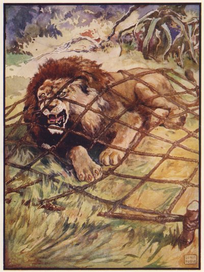 Aslan ve Fare (renkli taş) by John Edwin Noble