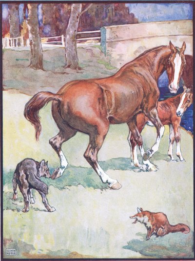 Kısrak Toynağını Kaldırdı, Raphael Tuck & Sons Ltd. tarafından yayınlanan Animal Legends from Many Lands