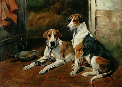 ಹೌಂಡ್ಸ್ ಇನ್ ಎ ಸ್ಟೇಬಲ್ ಇಂಟೀರಿಯರ್ಟರ್ಕ್ by John Emms