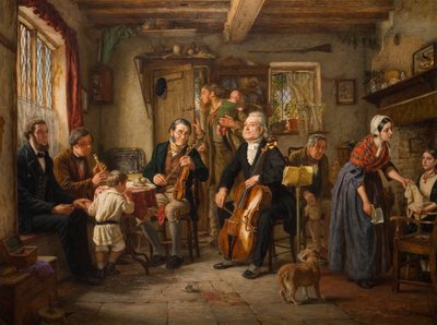 Bir Çiftlik Evinde Bir Filarmoni Provası, 1860 by John Evan Hodgson