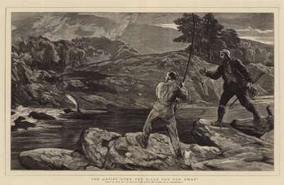Tepelerin Üzerinde ve Uzaklarda Sanatçı by John Evan Hodgson