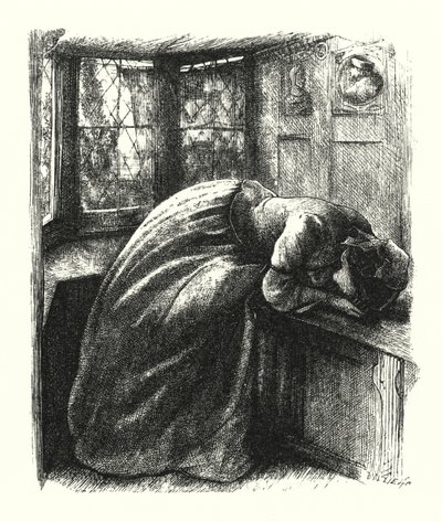 Mariana (gravür) by John Everett (after) Millais