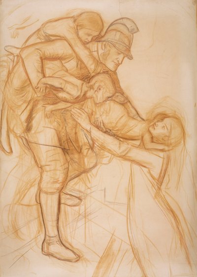 "Kurtarma" için karikatür, c.1855 by John Everett Millais