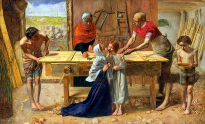 İsa, ailesinin evinde (marangoz atölyesi) by John Everett Millais