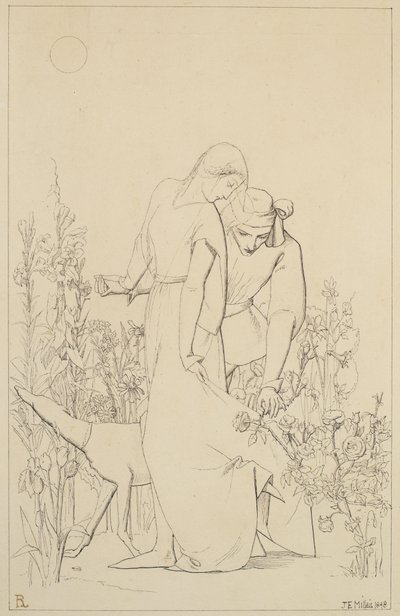 Bir Gül Çalısından Aşıklar, 1848 by John Everett Millais