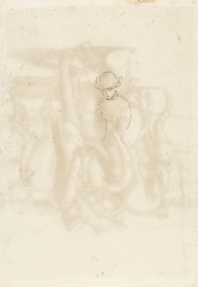 Reddedildi, Verso: Sketch of a Woman, 1853 (kağıt üzerine kalem ve kahverengi mürekkep) by John Everett Millais