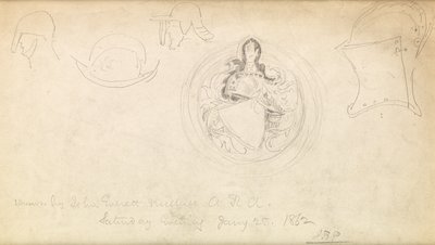 Arması için eskiz, 1862 by John Everett Millais